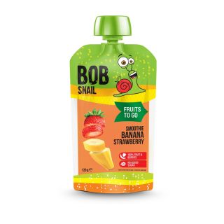 BOB SNAIL Fruits to Go, smoothie, cu banane si capsune, 120g