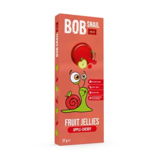 BOB SNAIL Jelly, gustare din fructe, jeleu cu mere si cirese, 27g