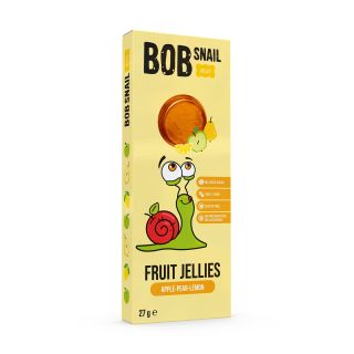 BOB SNAIL Jelly, gustare din fructe, jeleu cu mere, pere si lamaie, 27g