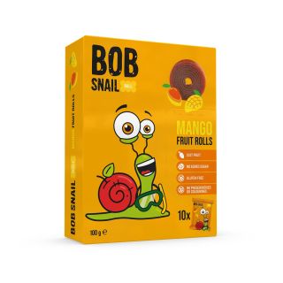 BOB SNAIL Fruit Rolls, gustare din fructe, rulou din fructe cu mango, 100g