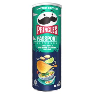 PRINGLES Thai Green Curry, chips, cu gust de curry verde, 165 g