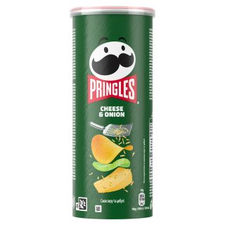 PRINGLES Cheese&Onion, chips, cu gust de branza si ceapa, 125 g