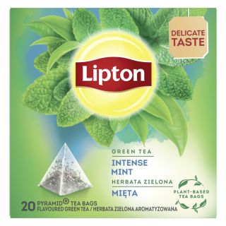 LIPTON Intense Mint, ceai, Verde, 20 pliculete piramidale