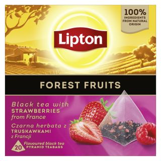 LIPTON Forest Fruits, ceai, Negru, 20 pliculete piramidale