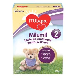 MILUPA Milumil 2, formula speciala lapte praf, de continuare de la 6 luni, 600 g