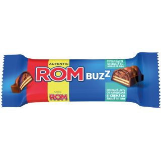 ROM Buzz Ciocolata lapte cu napolitana, baton, cu crema cu aroma de rom, 50 g, 1 buc