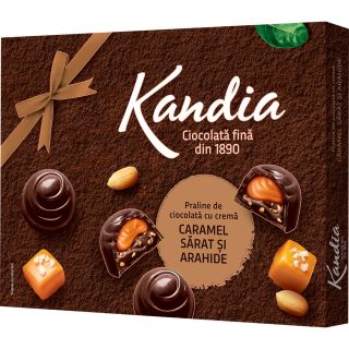 KANDIA Caramel si Arahide, praline, 104 g, 1 buc
