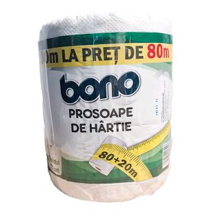 BONO, prosop hartie bucatarie, 2 straturi, 100m la pret de 80m, 1 rola