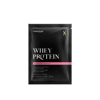 VITAXYNERGY it's protein, pudra proteica, din zer, cu aroma de capsuni, monodoza, 30g