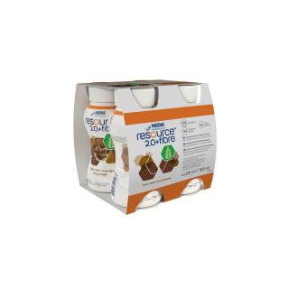NESTLE Resource 2.0 + Fibre, aliment destinat unor scopuri medicale speciale cu aroma de cafea, 4x200 ml