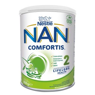 NESTLE NAN 2 Comfortis, formula speciala lapte praf, de continuare de la 6 luni, 800 g