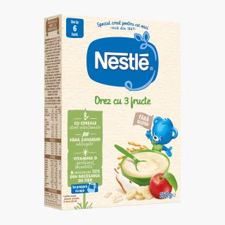 NESTLE Baby, cereale, orez cu 3 fructe, 250 g