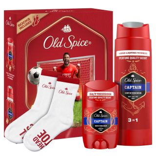 Set cadou OLD SPICE Fotbalist, deo stick Captain 50 ml + gel de dus Captain 250 ml + pereche sosete