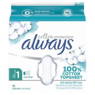 ALWAYS Cotton Protection, absorbante igienice, Normal, marimea 1, 11 buc