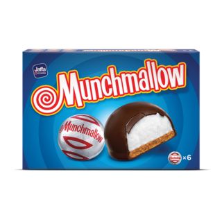 MUNCHMALLOW Biscuiti cu Bezea, gustare, cu glazura de ciocolata, 105 g
