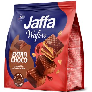 JAFFA WAFERS Extra Choco, napolitane, cu crema si glazura de ciocolata, 150g