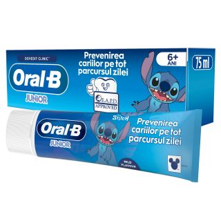 ORAL-B Pro Junior Stitch, pasta de dinti, pentru copii, 6-12 ani, 75 ml