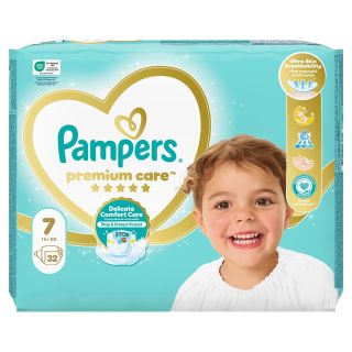 PAMPERS Premium Care, scutece, 17+ kg, marime 7, Value Pack, 32 buc
