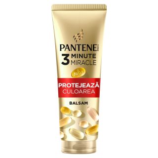 PANTENE Pro-V Color Protect 3 Minute Miracle, balsam de par, pentru par vopsit, 220 ml