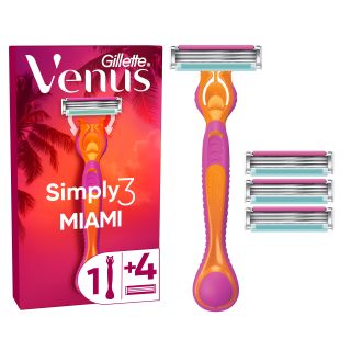 GILLETTE Venus Simply 3 Miami, aparat de ras, maner + 4 rezerve