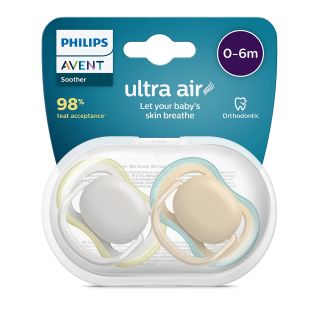 PHILIPS SCF085/15 Avent Ultra Air, suzeta, 0 - 6 luni, 2 buc