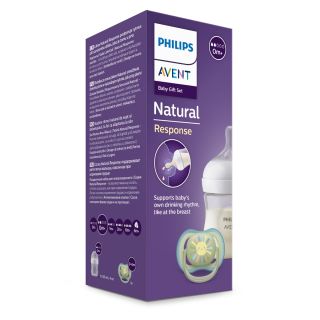 Set SCD837/10 PHILIPS Avent Natural Response, biberon + suzeta, 0 - 6 luni