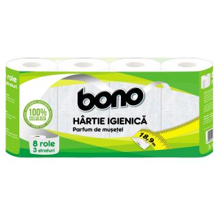 BONO, hartie igienica, 3 straturi, 8 role