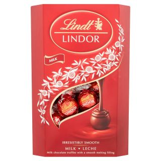 LINDT Lindor, bomboane de ciocolata, cu lapte, umplutura cremoasa, 337 g