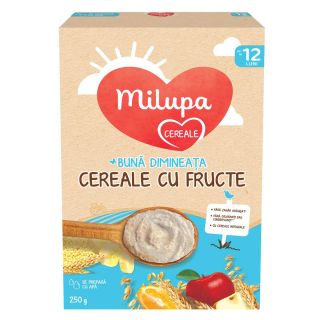 MILUPA Buna dimineata, cereale, cu fructe, +12 luni, 250 g