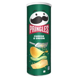 PRINGLES Cheese&Onion, chips, cu gust de branza si ceapa, 165 g