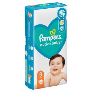 PAMPERS Active Baby, scutece, 6-10 kg, marime 3, Value Pack Minus, 54 buc
