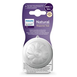 PHILIPS Avent, tetina, natural response, 1 luna+, debit mediu, 2 buc