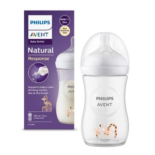 PHILIPS Avent, biberon, natural response, decor girafa, 1 luna+, 260 ml