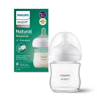 PHILIPS Avent, biberon, natural response, sticla, 1 luna+, 120 ml