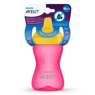 PHILIPS Avent, cana, cu tetina de formare dura, 18 luni+, roz, 300 ml