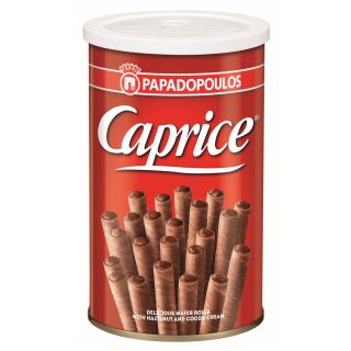 CAPRICE, rulouri, de napolitane cu crema de alune de padure si cacao, 115 g