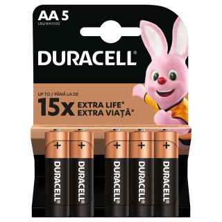 DURACELL Basic AA, baterii, LR06, 5 buc