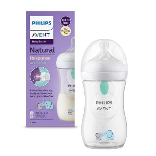 PHILIPS Avent, biberon, natural response, decor elefant, 1 luna+, 260 ml