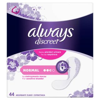ALWAYS DISCREET, absorbante zilnice, Normal, 44 buc