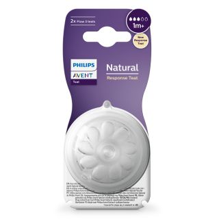 PHILIPS Avent, tetina, natural response, 1 luna+, debit lent, 2 buc