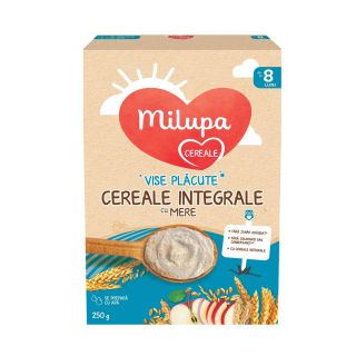 MILUPA Vise placute, cereale, integrale cu mere, 250 g