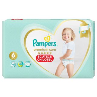 PAMPERS Premium Care Pants, scutece chilotel, +15 kg, marime 6, Jumbo Pack, 42 buc
