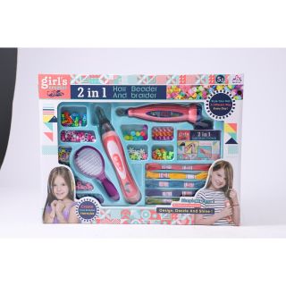 INTERAKTIVNA ZABAVA Girl's Creator, set de joaca, pentru fetite, set de infrumusetare 2 in 1 - Impletitor de par si margele