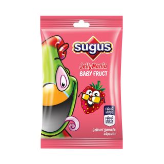 SUGUS JellyMania Baby Fruct, jeleuri, cu aroma de capsuni, 75g