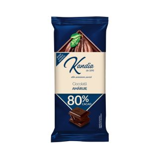 KANDIA din 1890, tableta de ciocolata, amaruie, 80% cacao, 80g