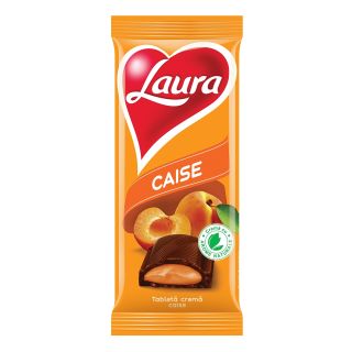 LAURA, tableta de ciocolata, cu crema de caise, 92g