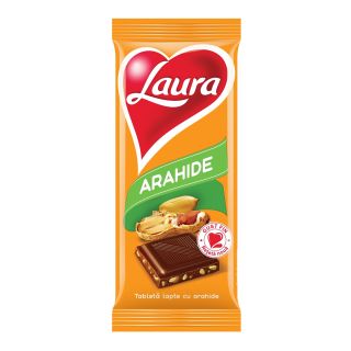 LAURA, tableta de ciocolata, cu arahide, 85g