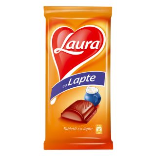 LAURA, tableta de ciocolata, cu lapte, 80g