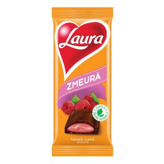 LAURA, tableta de ciocolata, cu crema de zmeura, 92g