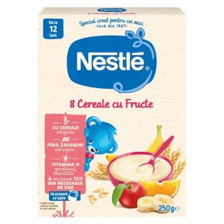 NESTLE Baby, 8 cereale, cu fructe, 250 g